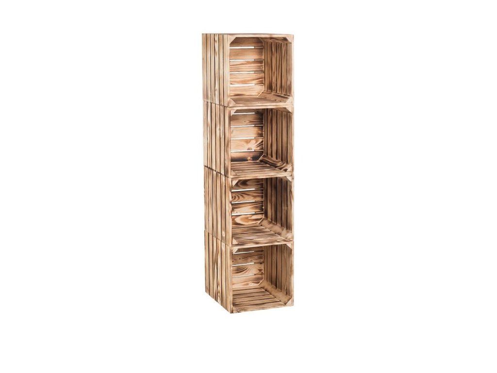 Regal Aus Geflammten Holzkisten 120 X 30 X 35 Cm AtmoWood de Regal Aus Geflammten Holzkisten 120 X 30 X 35 Cm AtmoWood de