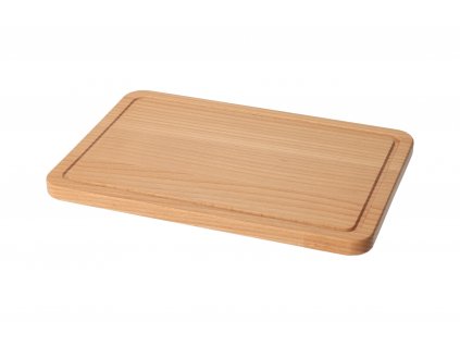 Buchenholz-Schneidebrett mit Rille 30 x 20 cm