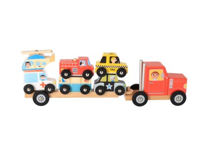 Holz-Steckspiel – Autotransporter