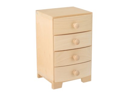 Holzschrank klein mit vier Schubladen