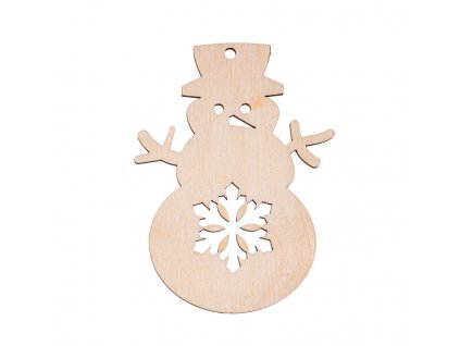 Weihnachtsschmuck aus Holz – Schneemann