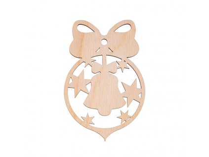 Weihnachtsschmuck aus Holz – Glocke mit Schleife