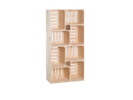 Bücherregal aus kleinen Holzkisten 140 x 70 x 30 cm