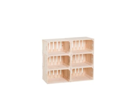 Bücherregal aus kleinen Holzkisten 66 x 80 x 30 cm