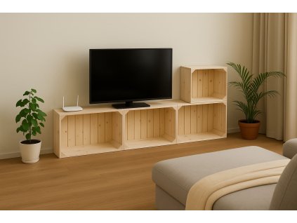 294 1 drevene bedynky obyvaci stena 160 x 60 x 24 cm