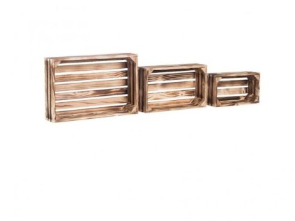 Regal aus geflammten Holzkisten Fichte II