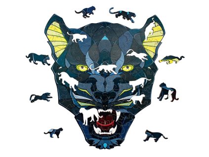 Holzpuzzle in einer Schachtel – Panther