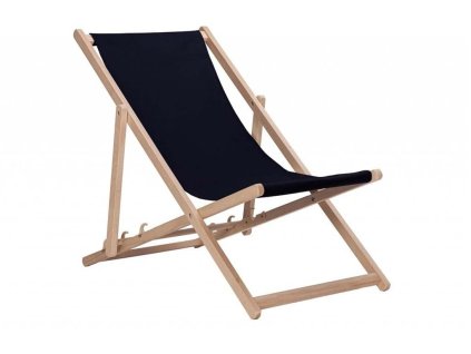 Gartenliegestuhl aus Holz schwarz