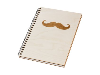 Notizbuch aus Holz A5 – Schnurrbart