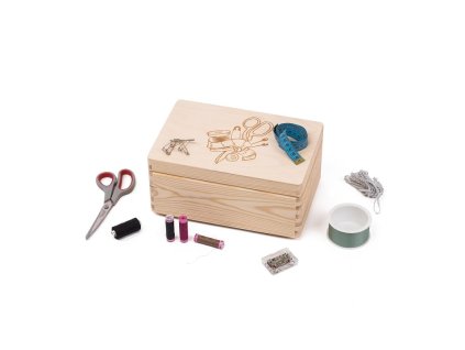 Holzbox für Nähzubehör