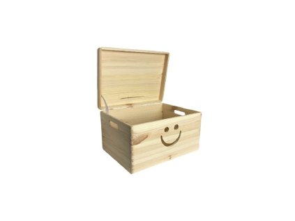 Holzbox mit Lächeln 40 x 30 x 23 cm mit Deckel