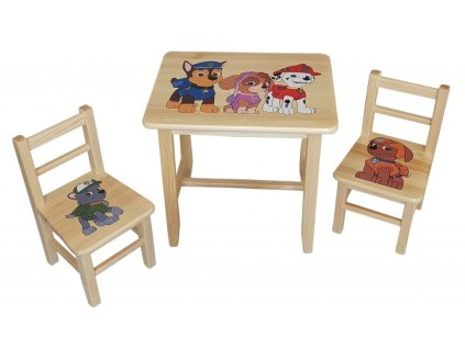 Kindertisch aus Holz mit Stühlen – Paw Patrol