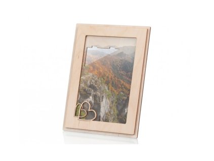 Holz-Bilderrahmen mit Herzen
