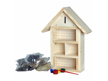 Insektenhotel aus Holz zum Dekorieren 34 x 12 x 45 cm