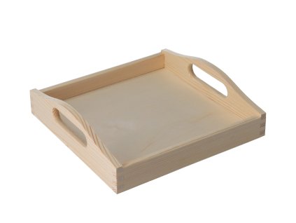 Serviertablett aus Holz 24 x 24 cm