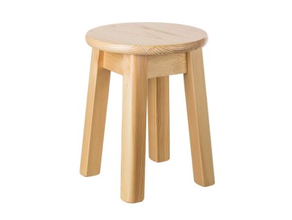 Runder Hocker aus massivem Kiefernholz