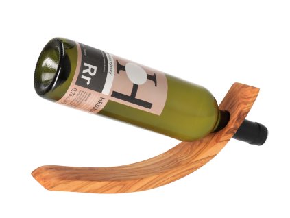 Gegengewicht-Weinflaschenhalter aus Olivenholz