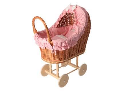 Rattan Puppenwagen natur