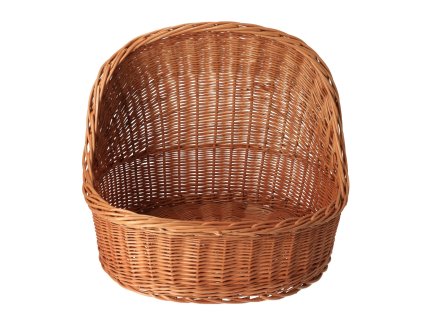 Hundebett aus Weide mit Baldachin – natur