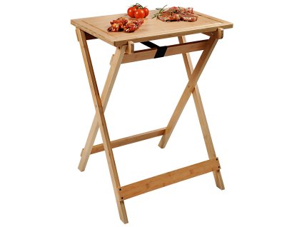 Klappbarer BBQ-Tisch aus Bambus – 60 x 45 x 79 cm