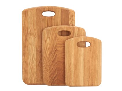 Premium Eichenholz-Schneidebrett-Set 3tlg.