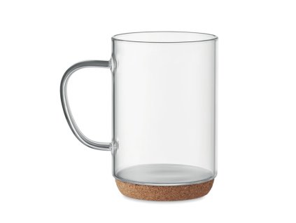 Glastasse mit Korkboden 400 ml