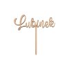 Dekorative, personalisierte Tortenstecker aus Holz mit Namen