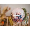 Holz-Wanduhr mit Farbfoto