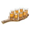 Holzträger mit 8 Schnapsgläsern