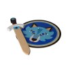 Holzschild mit Schwert – Wolf