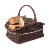 Weidenkorb für Holz dunkel dekoriert