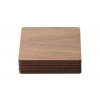 Set mit 6 quadratischen Untersetzern aus Nussbaum