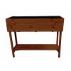 Holz-Blumenkasten mit Regal 120 cm - Teak