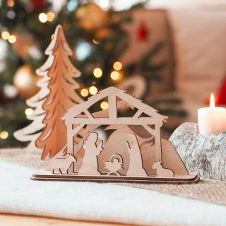 Minimalismus und Eleganz in jedem Stück! ✨ Diese schönen Weihnachtskrippen aus Birken-Sperrholz werden mit Liebe von den...